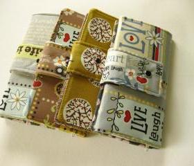 Woman wallet - bifold with Live Love Laugh design in Tan/Dark Brown- from Adornit